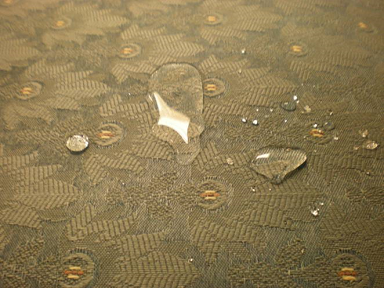 This picture is of a similar fabric that was extracted more thoroughly, then protector was applied.