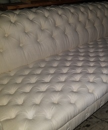 This natural fiber sofa will take you much longer to clean, and will surely brown around the buttons if you aren&##x27;t careful&##x21;