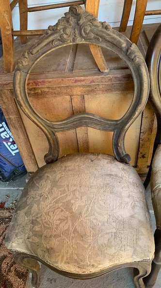 SMOKE & MOISTURE DAMAGED CHAIR